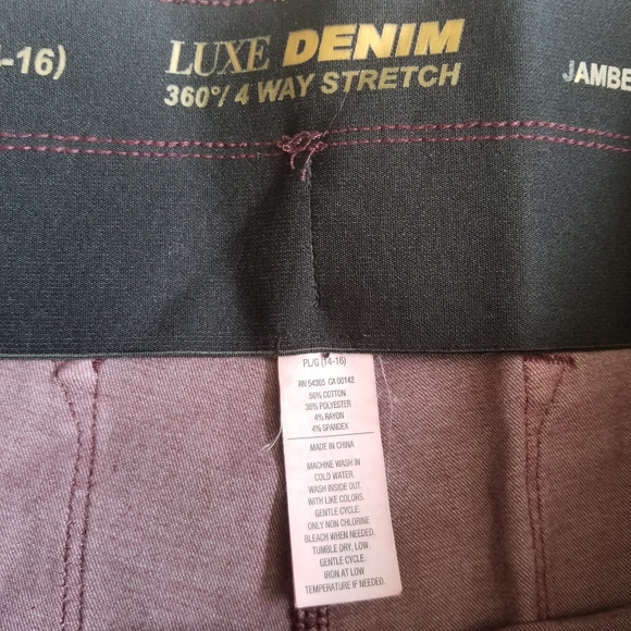 Nygard jeggings slims in burgundy size large 14/16 EUC - Picture 2 of 7
